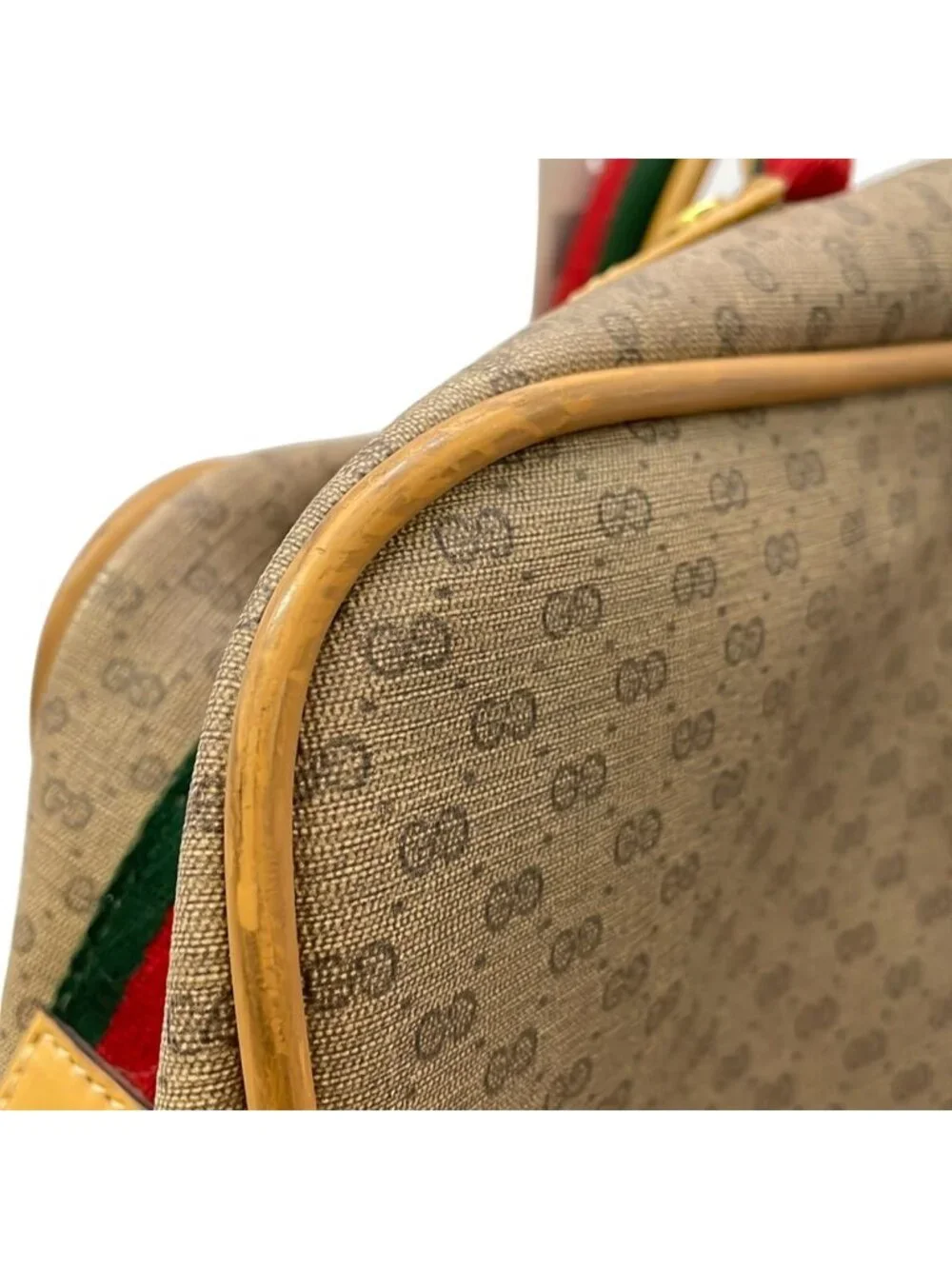 Gucci Boston Bag Vintage Micro GG Sherry Brown Light Multi Leather